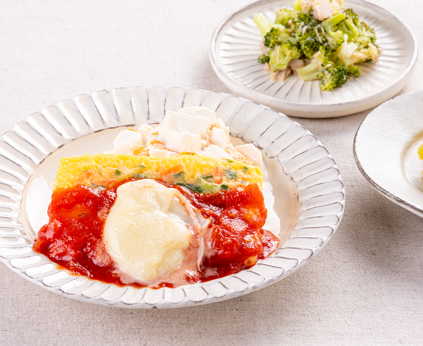 野菜オムレツのトマトチーズ
