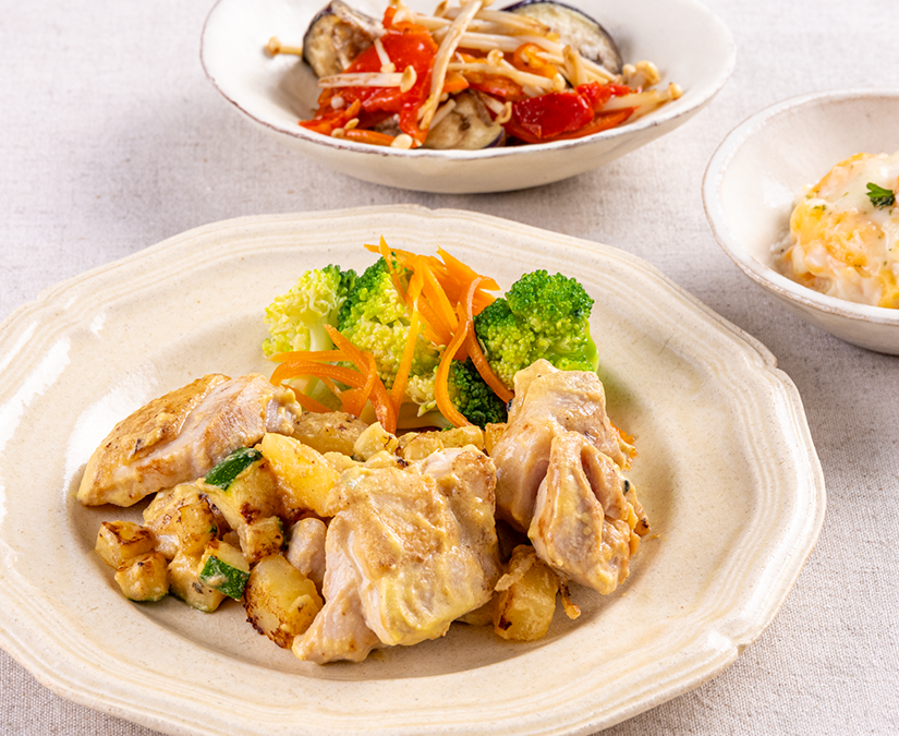 鶏肉とじゃがいもの洋風照り焼き