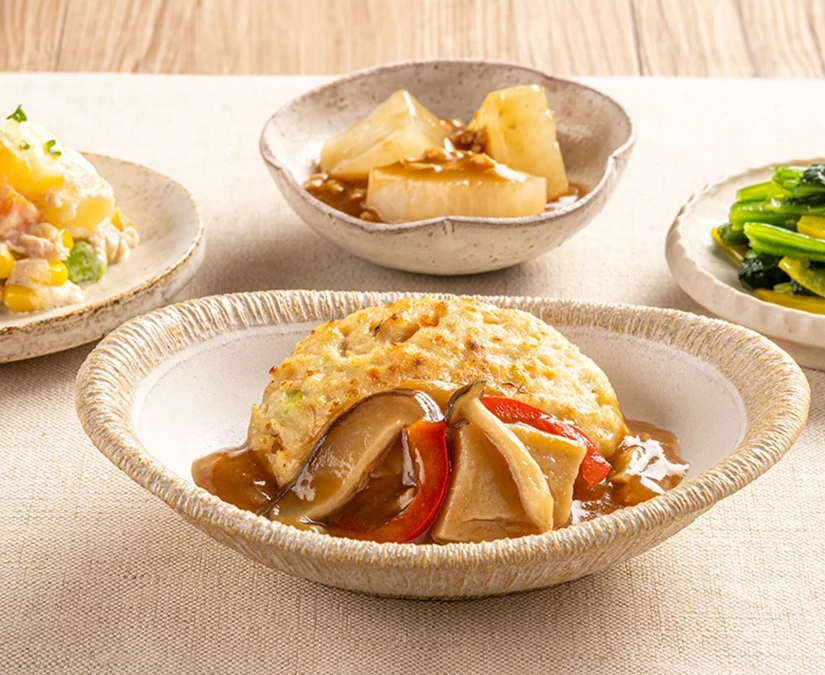 豆腐ハンバーグ和風きのこソース