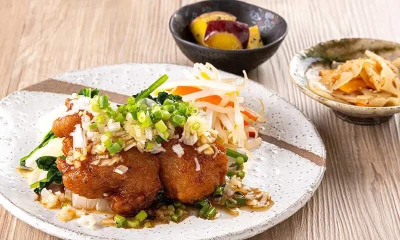 ねぎたっぷり香味タレのから揚げ