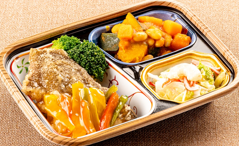 彩り野菜とかれいのあんかけ