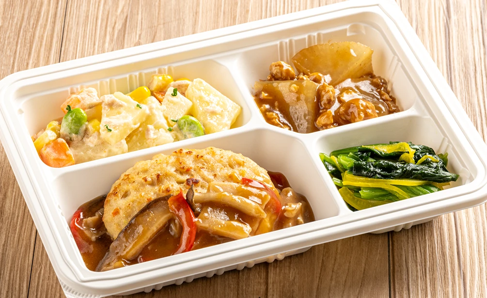 豆腐ハンバーグ和風きのこソース