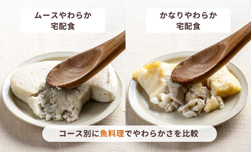 噛む力・嚥下機能に合わせて食べやすいやわらか食が見つかる!