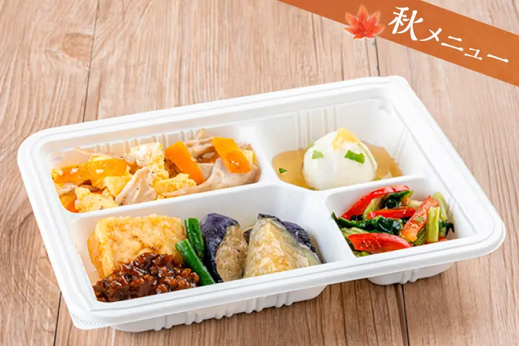 秋茄子と揚げ出し豆腐の肉味噌がけ