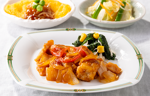 ごろっと秋野菜と若鶏のバルサミコソテー