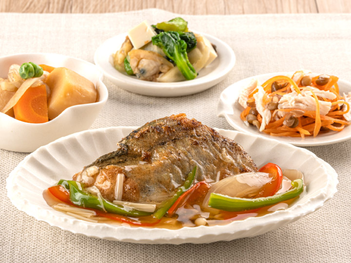 白身魚の彩り野菜あんかけ
