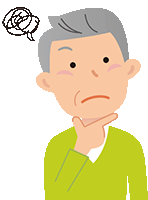 悩むおじいさん