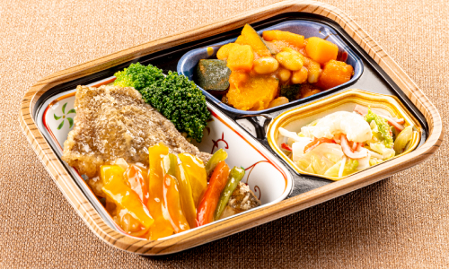 彩り野菜とかれいのあんかけ