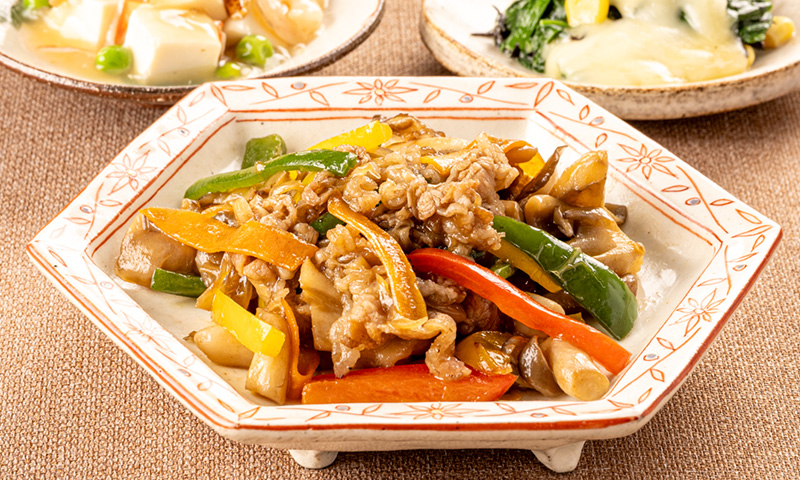 牛肉と彩り野菜のオイスター炒め