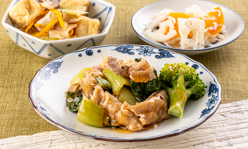 チンゲン菜と豚肉のオイスター炒め